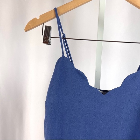 Monteau Small Scallop Flowy Tank Top Office Feminine Boxy Summer Retro - Picture 7 of 7